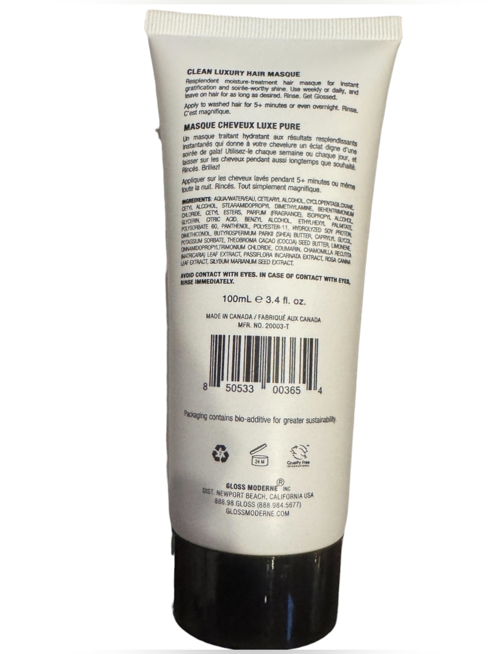 CLEAN LUXURY HAIR MASQUE (100ML 3.4 oz. TUBE) - SOLEIL. Brand new - Picture 3 of 7